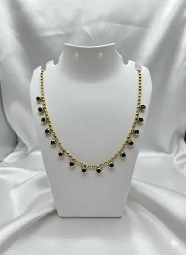 Gold_And_Green_Stainless_Steel_Necklace_For_Women