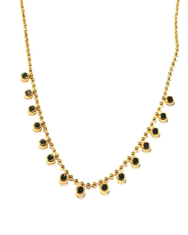 Gold_And_Green_Stainless_Steel_Necklace_For_Women