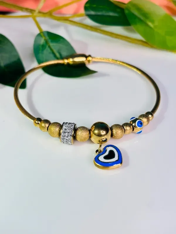 Gold_And_Blue_Stainless_Steel_Bracelet_For_Women