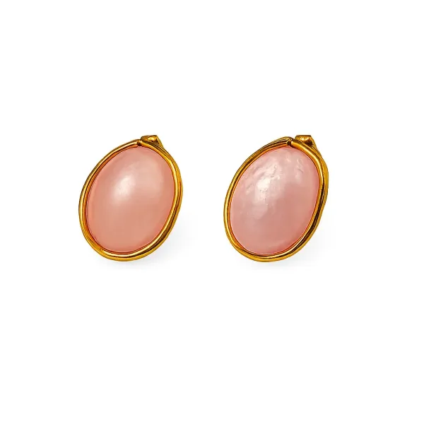 Gold_And_Pink_Stainless_Steel_Earrings_For_Women