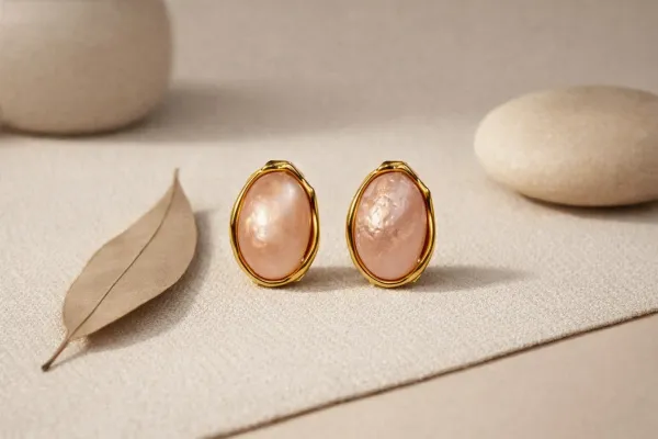 Gold_And_Pink_Stainless_Steel_Earrings_For_Women