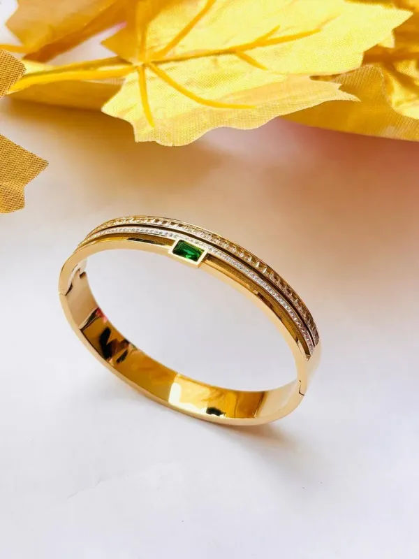 IRAZ_Elegant_18k_Gold_Plated_Bracelet_Bangle_with_Emerald_Stone_&_Diamond_Accents