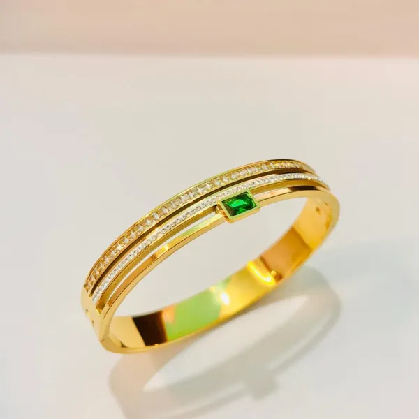 IRAZ_Elegant_18k_Gold_Plated_Bracelet_Bangle_with_Emerald_Stone_&_Diamond_Accents