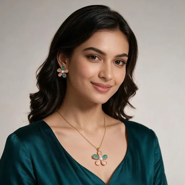 Multicolor_Stainless_Steel_Necklace_And_Earrings_Set_For_Women