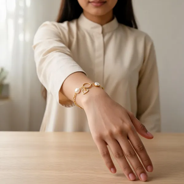 Gold_And_White_Stainless_Steel_Bracelet_For_Women