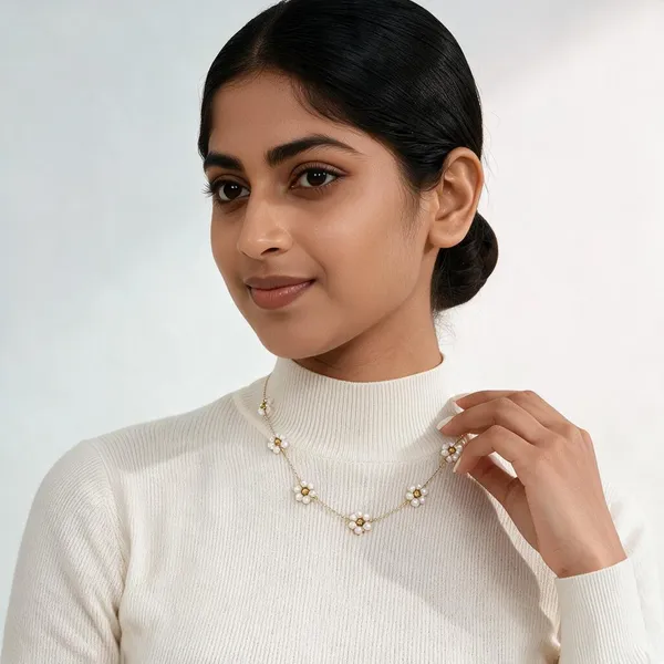 Gold_And_White_Stainless_Steel_Necklace_For_Women