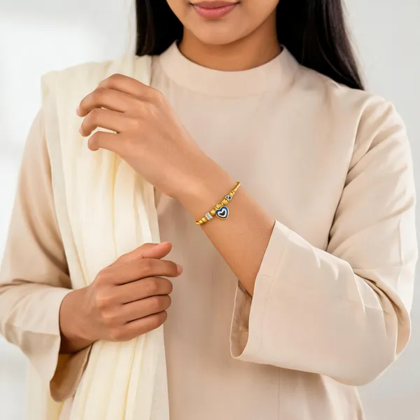 Gold_And_Blue_Stainless_Steel_Bracelet_For_Women
