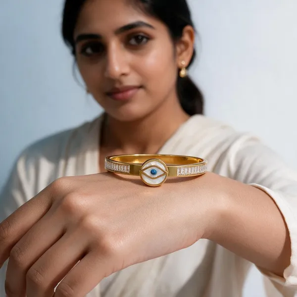 Gold_And_Blue_Stainless_Steel_Bracelet_For_Women