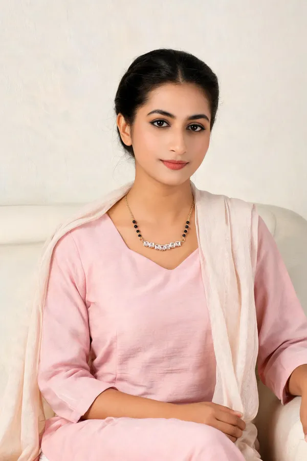 Gold_&_Black_Brass_Gold-Plated_Black_Bead_Mangalsutra_For_Women