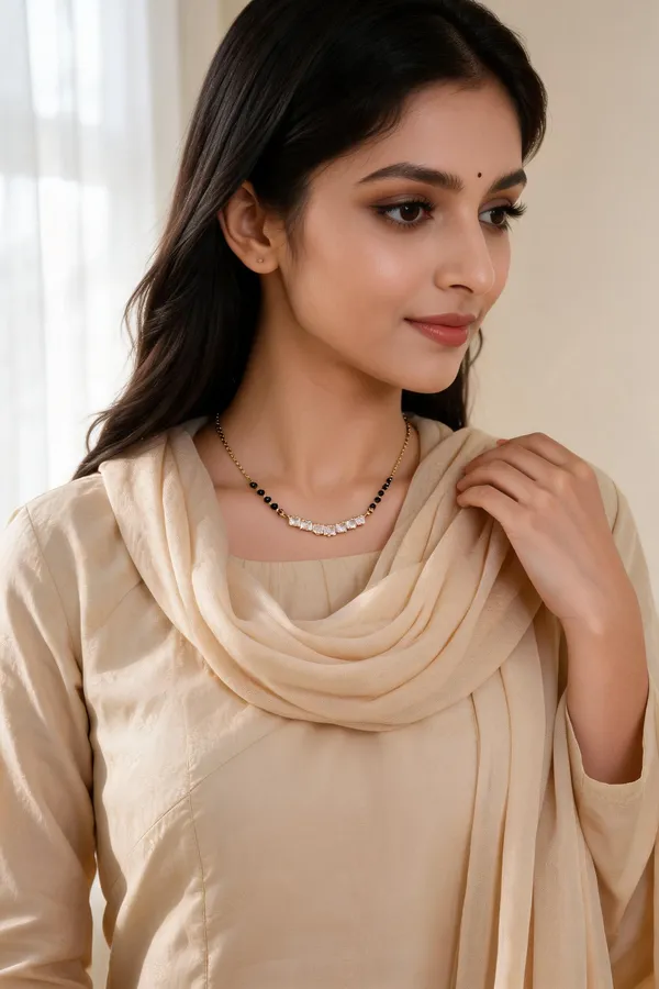 Gold_&_Black_Brass_Gold-Plated_Black_Bead_Mangalsutra_For_Women