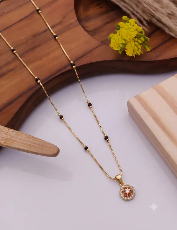 Gold_&_Black_Brass_Gold-Plated_Black_Bead_Mangalsutra_For_Women