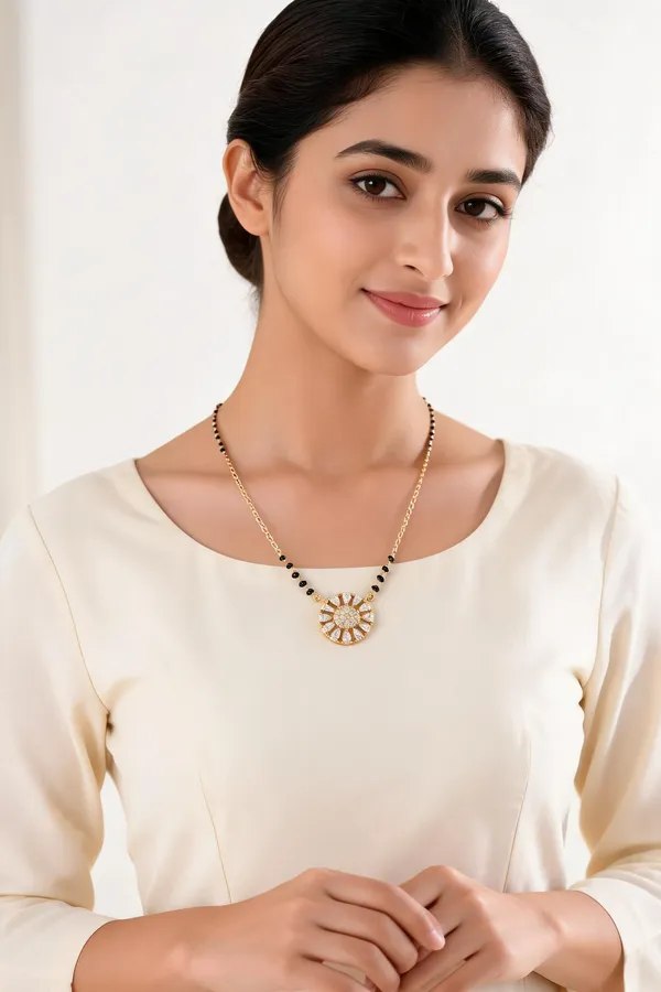 Gold_&_Black_Brass_Gold-Plated_Black_Bead_Mangalsutra_For_Women