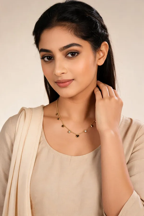 Gold_Stainless_Steel_Charm_Necklace_For_Women