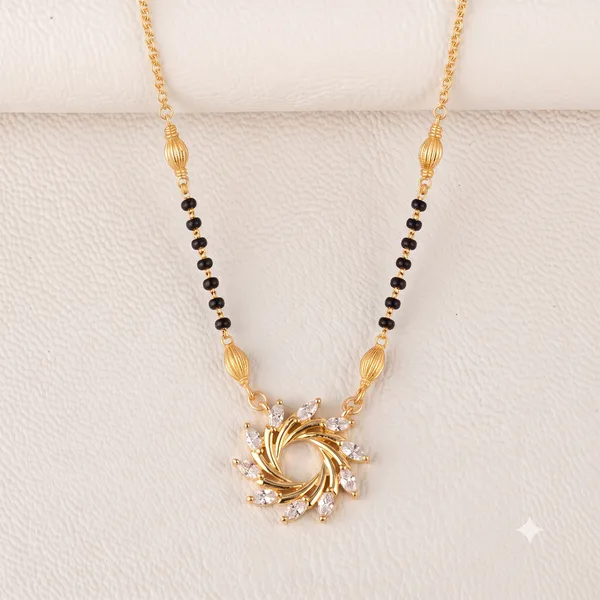 Gold_&_Black_Brass_Gold-Plated_Black_Bead_Mangalsutra_For_Women