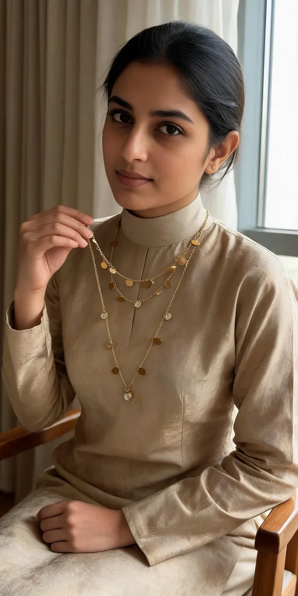 Gold_Stainless_Steel_Layered_Necklace_For_Women