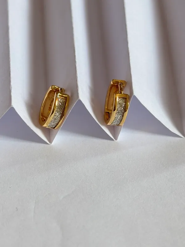 Gold_Brass_Glitter_Huggie_Hoop_Earrings_For_Women_-_Pack_of_4