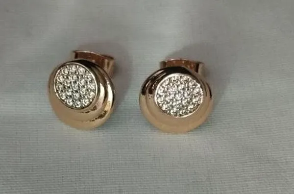 Gold_Tone_Round_Pavé_Stud_Earrings_with_Cubic_Zirconia_|_Domed_Button_Studs_for_Women