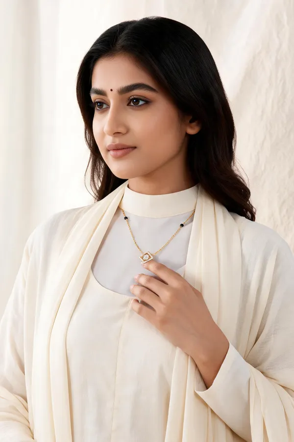 Gold_Black_Beaded_Geometric_Pendant_Mangalsutra_Necklace_For_Women