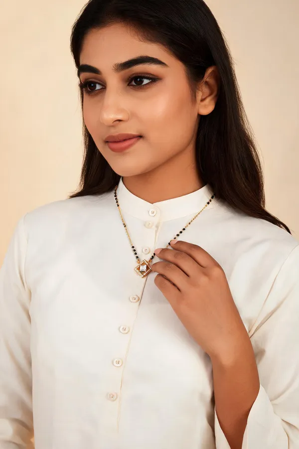 Gold_&_Black_Brass_Gold-Plated_Black_Bead_Mangalsutra_For_Women