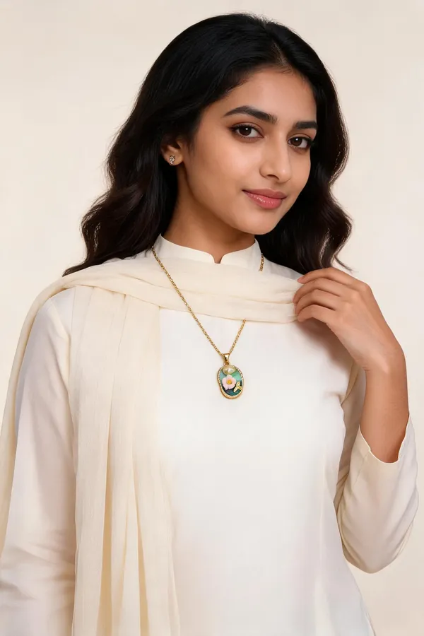 Gold_Brass_Floral_Pendant_Necklace_For_Women