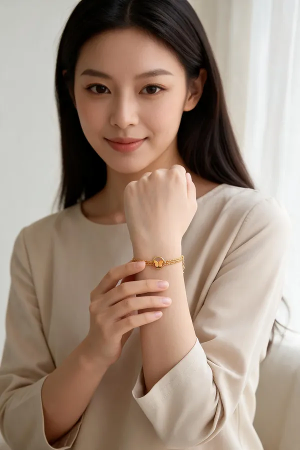 Gold_Stainless_Steel_Butterfly_Charm_Chain_Bracelet_For_Women