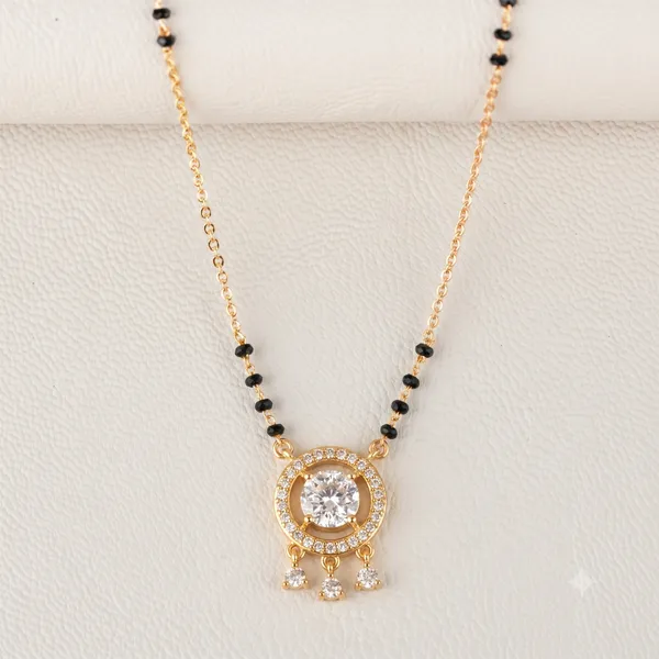 Gold_&_Black_Brass_Gold-Plated_Black_Bead_Mangalsutra_For_Women