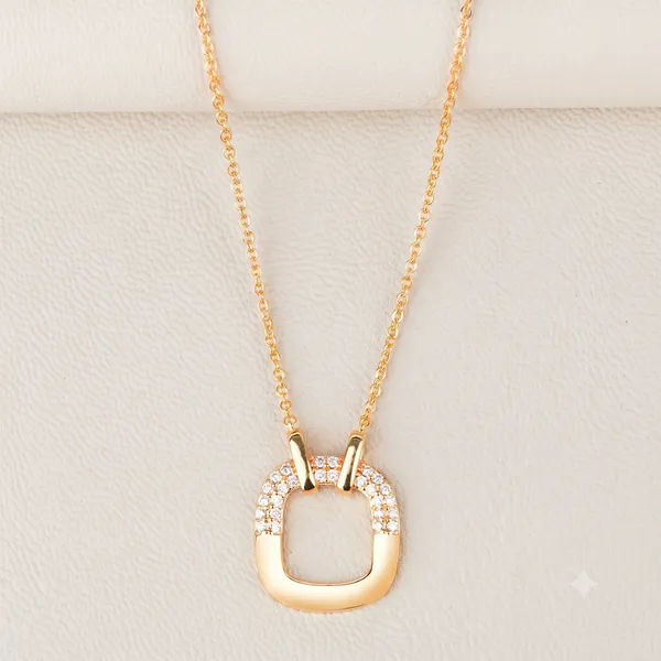Gold_Stainless_Steel_Cubic_Zirconia_Open_Square_Pendant_Necklace_For_Women