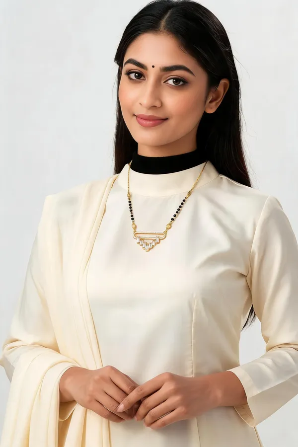 Gold_&_Black_Brass_Gold-Plated_Black_Bead_Mangalsutra_For_Women