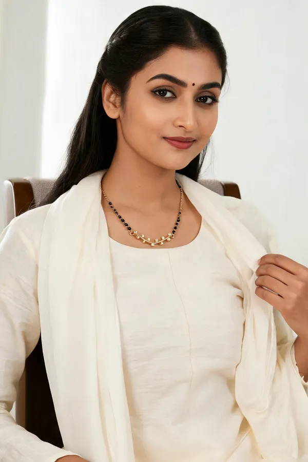 Gold_&_Black_Brass_Gold-Plated_Black_Bead_Mangalsutra_For_Women