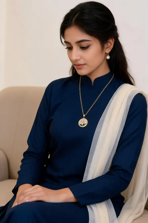 Gold_Brass_Round_Pendant_Necklace_For_Women