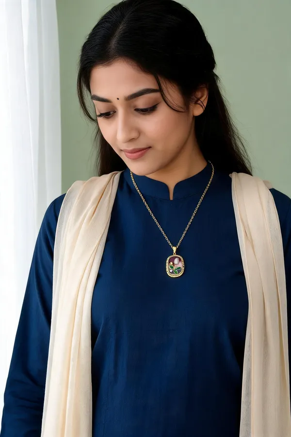 Gold_Brass_Floral_Pendant_Necklace_For_Women