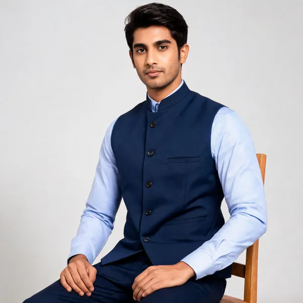 Navy_Cotton_Spun_Nehru_Style_Waistcoat_For_Men