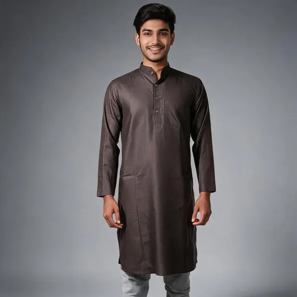 Grey_Cotton_Spun_Straight_Fit_Kurta_For_Men