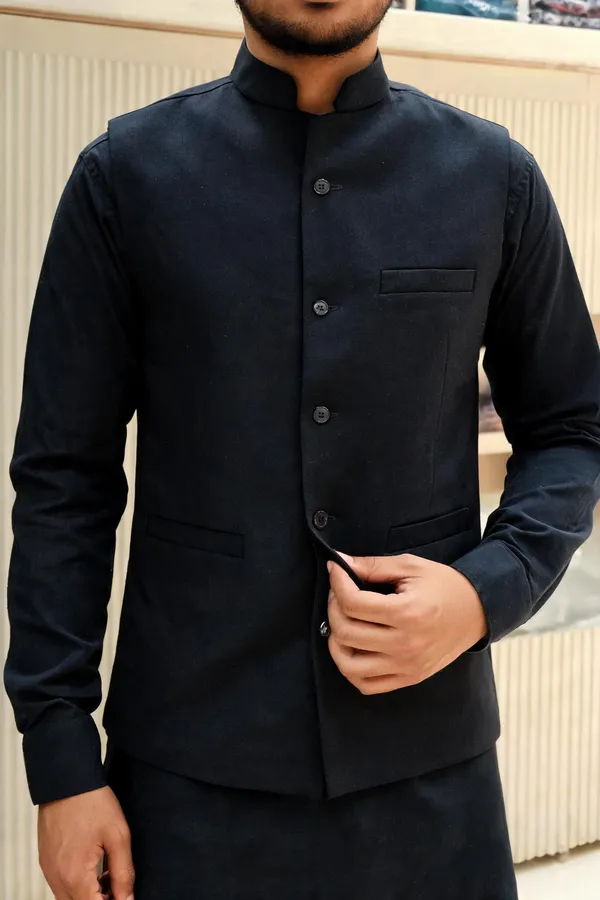 Black_Cotton_Spun_Nehru_Style_Waistcoat_For_Men