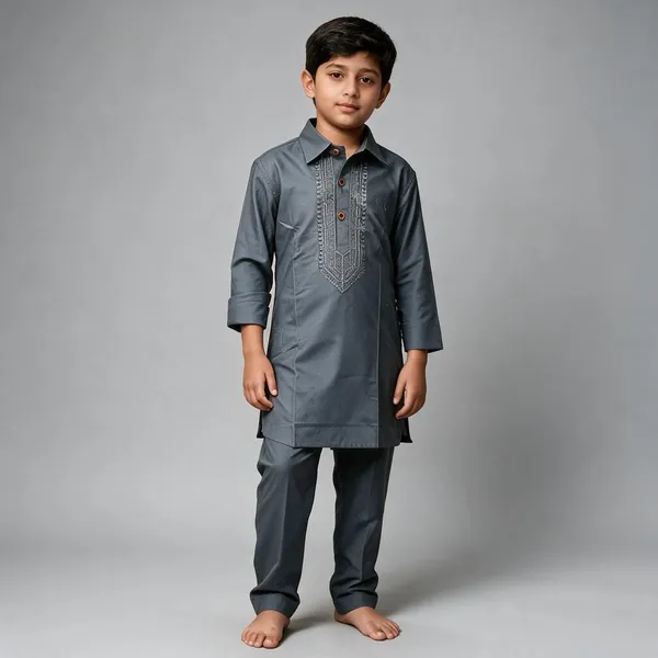 Grey_Cotton_Spun_Embroidered_Pathani_For_Boys