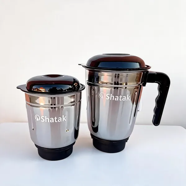 Shatak_Stainless_Steel_Mixer(1.2_L),Grinder(0.8_L)_Set_Of_2_Jar_With_Lid_Mixer_Juicer_Jar_(2000_Ml)