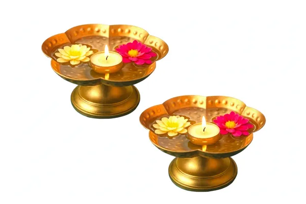 Gold_Finish_Floral_Urli_Candle_Holder_Set