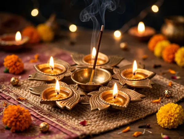 Iron_Traditional_Lotus_Design_5+1_Diya_Set