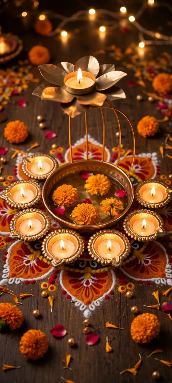 Metal_Lotus_Design_Diya_Urli_With_6_Diyas