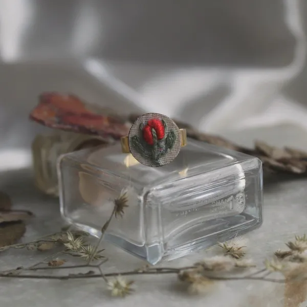 Red_Rose_Cotton_Embroidered_Circular_Adjustable_Ring_For_Women