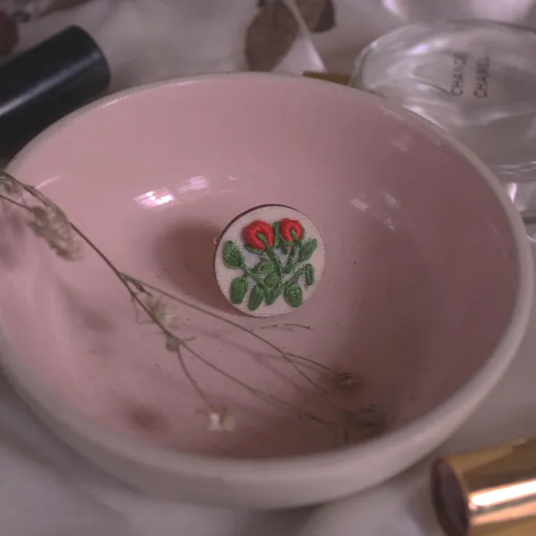 Bright_Red_Cotton_Embroidered_Rose_Buds_Round_Adjustable_Ring_For_Women