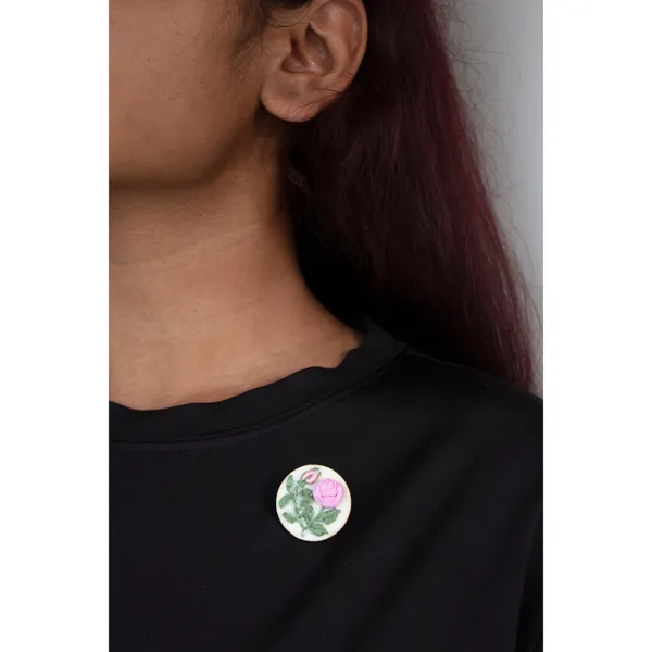 Light_Pink_Cotton_Embroidered_Rose_Bud_Round_Brooch_Pin_For_Women