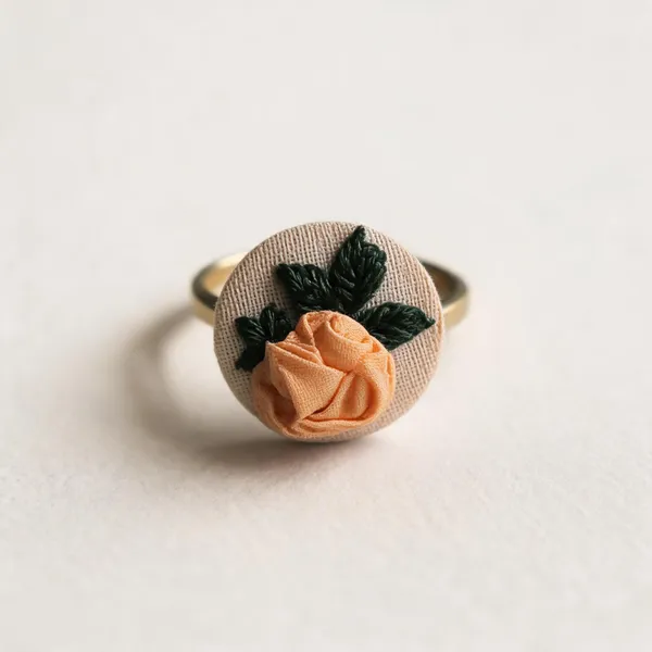 Golden_Yellow_Cotton_Embroidered_Rose_Circular_Adjustable_Ring_For_Women