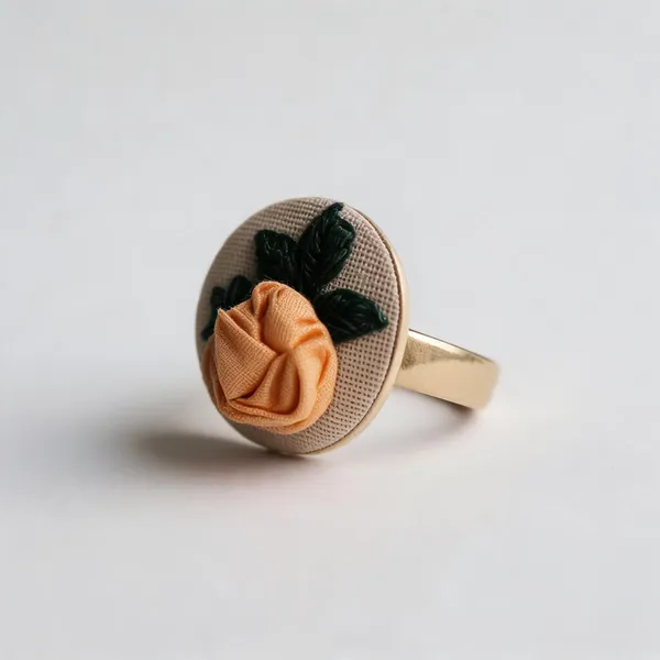 Golden_Yellow_Cotton_Embroidered_Rose_Circular_Adjustable_Ring_For_Women