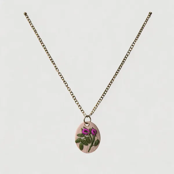 Purple_Cotton_Embroidered_Rose_Bud_Branch_Oval_Pendant_Necklace_For_Women