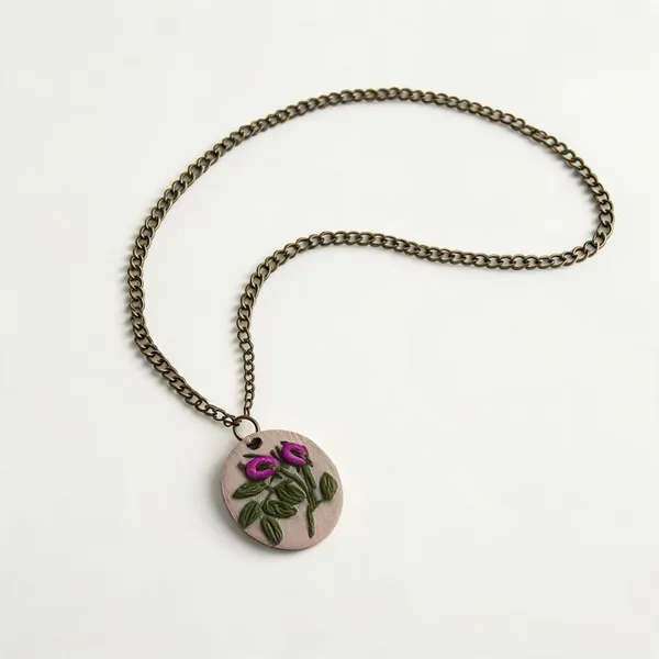 Purple_Cotton_Embroidered_Rose_Bud_Branch_Oval_Pendant_Necklace_For_Women