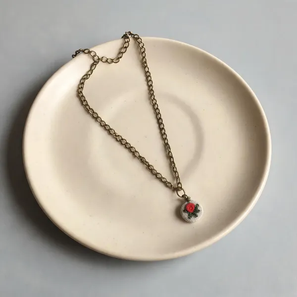Red_Cotton_Embroidered_Rose_Branch_Hollow_Round_Pendant_Necklace_For_Women