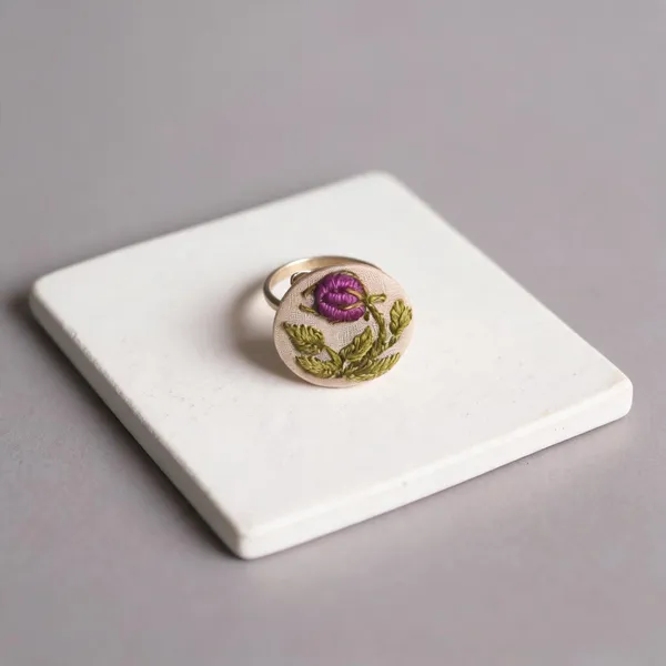 Purple_Cotton_Embroidered_Rose_Branch_Round_Adjustable_Ring_For_Women