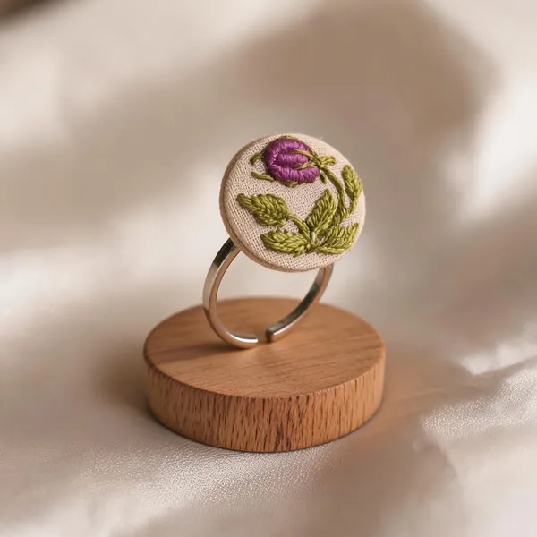 Purple_Cotton_Embroidered_Rose_Branch_Round_Adjustable_Ring_For_Women