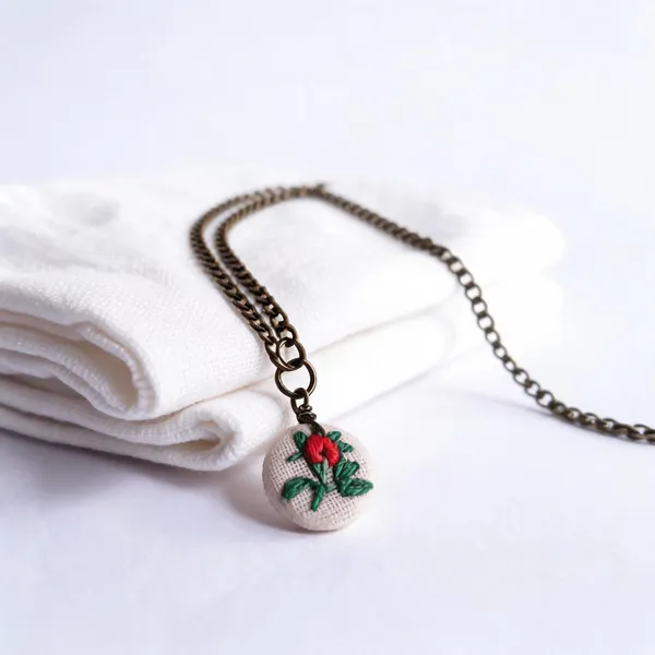 Red_Cotton_Embroidered_Rose_Bud_Branch_Hollow_Round_Pendant_Necklace_For_Women